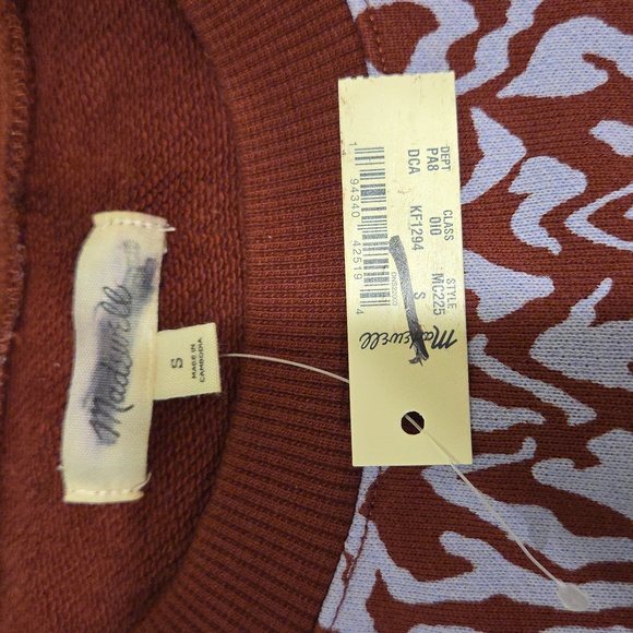 NWT Madewell (Re)sourced Cotton Oversized Sweatshirt Tigerized Print Womens - S - Picture 2 of 3